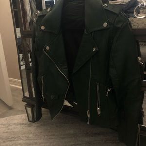 BLANKNYC - green faux leather jacket
